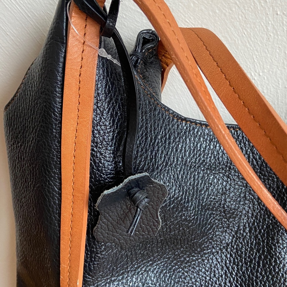 Valentina Black Leather Tote Bag - Picture 3 of 14